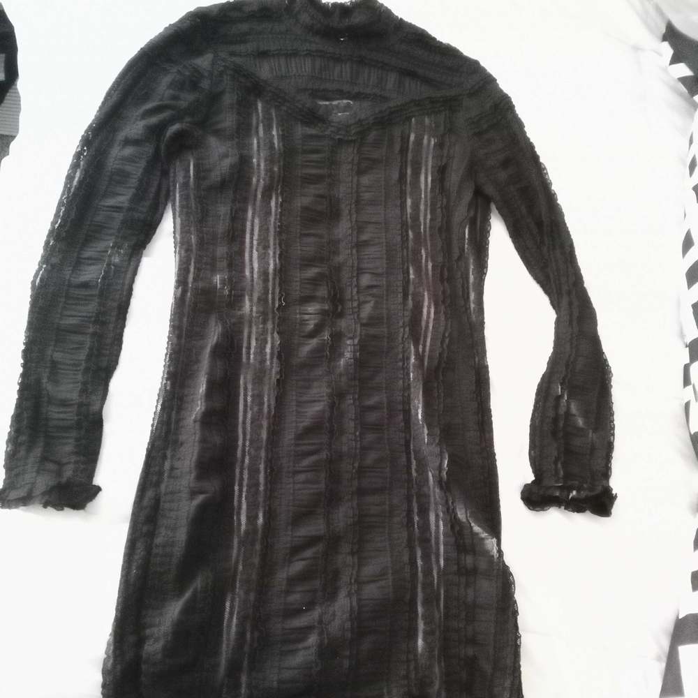 Cinq a Sept Sheer Black Long Sleeve Dress